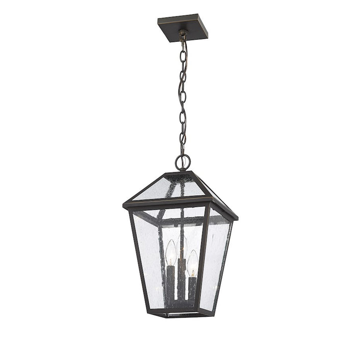 Z-Lite Talbot 3 Light Outdoor Chain Mount Fixture, Rubbed Bronze