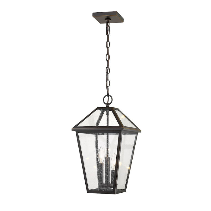 Z-Lite Talbot 3 Light Outdoor Chain Mount Fixture, Rubbed Bronze