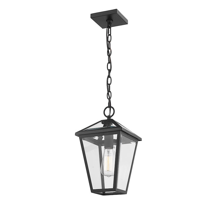 Z-Lite Talbot 1 Light Outdoor Chain Mount Ceiling Fixture, Black