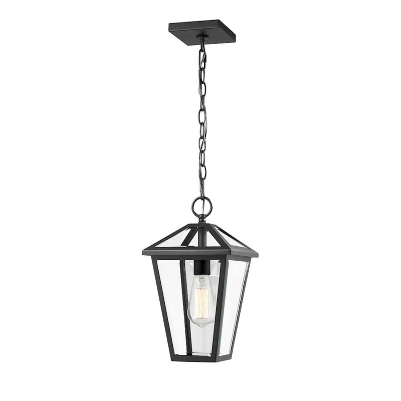Z-Lite Talbot 1 Light Outdoor Chain Mount Ceiling Fixture, Black
