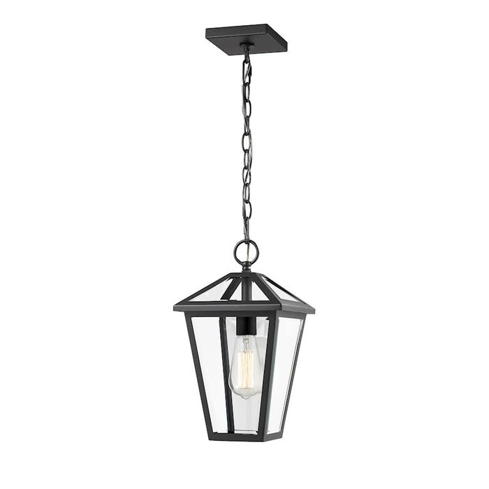 Z-Lite Talbot 1 Light Outdoor Chain Mount Ceiling Fixture, Black