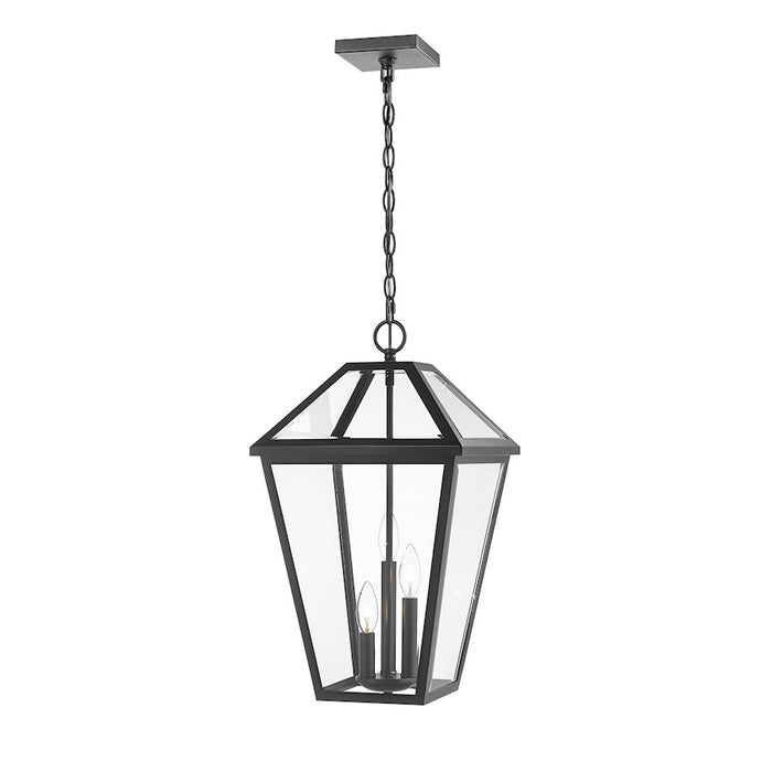 Z-Lite Talbot 3 Light Outdoor Chain Mount Ceiling Fixture, Black - 579CHXL-BK