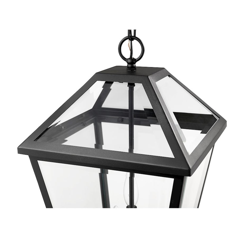 Z-Lite Talbot 3 Light Outdoor Chain Mount Ceiling Fixture, Black