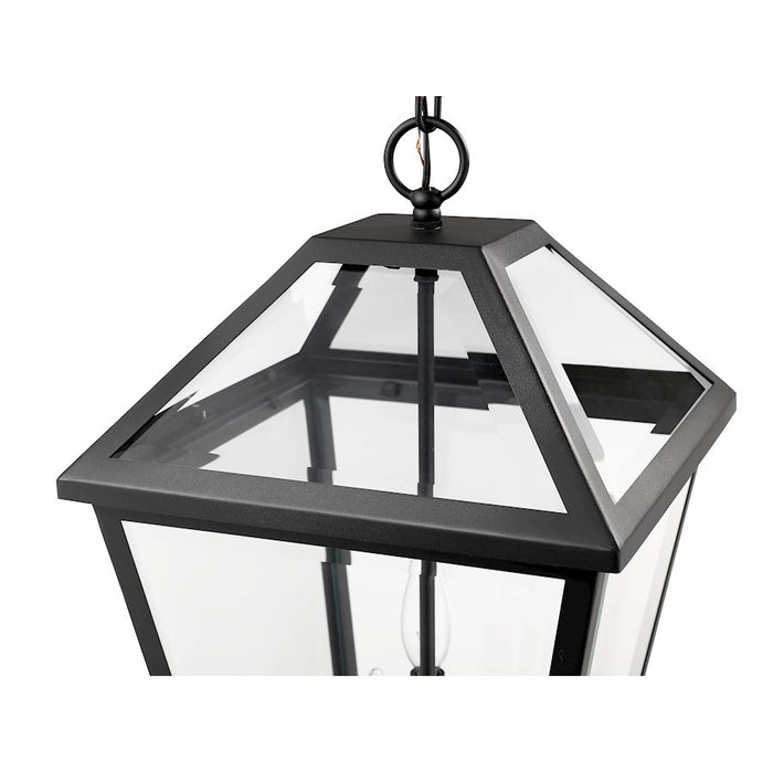 Z-Lite Talbot 3 Light Outdoor Chain Mount Ceiling Fixture, Black