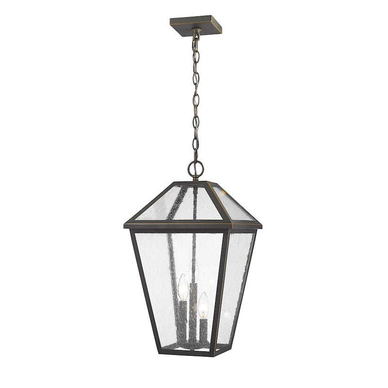 Z-Lite Talbot 3 Light Outdoor Chain Mount Ceiling Fixture, Bronze - 579CHXL-ORB