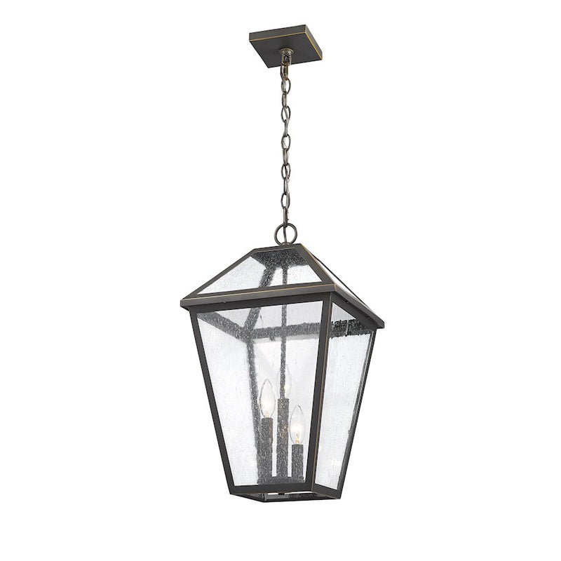 Z-Lite Talbot 3 Light Outdoor Chain Mount Ceiling Fixture, Bronze