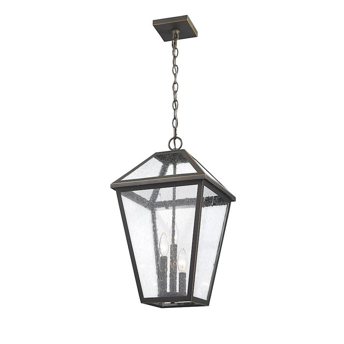 Z-Lite Talbot 3 Light Outdoor Chain Mount Ceiling Fixture, Bronze