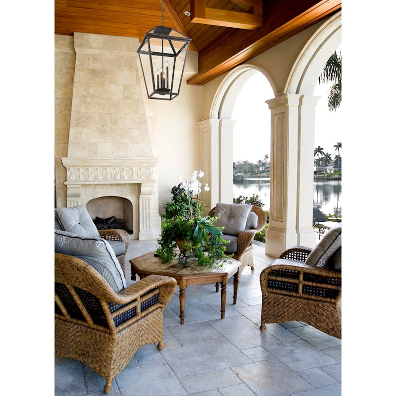 Z-Lite Talbot 4 Light Outdoor Chain Mount Ceiling, Bronze/Seedy
