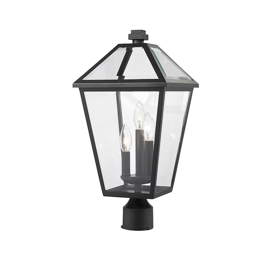Z-Lite Talbot 3 Light 20" Outdoor Post Mount Fixture, Black - 579PHBR-BK