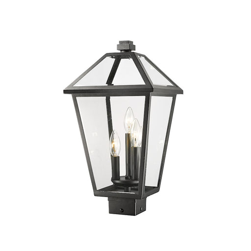 Z-Lite Talbot 3 Light 19" Outdoor Post Mount Fixture, Black - 579PHBS-BK