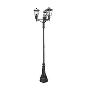 Z-Lite Talbot 3Lt 27.5" Outdoor Post Mount, Black/Beveled - 579PHMR-3-564P-BK