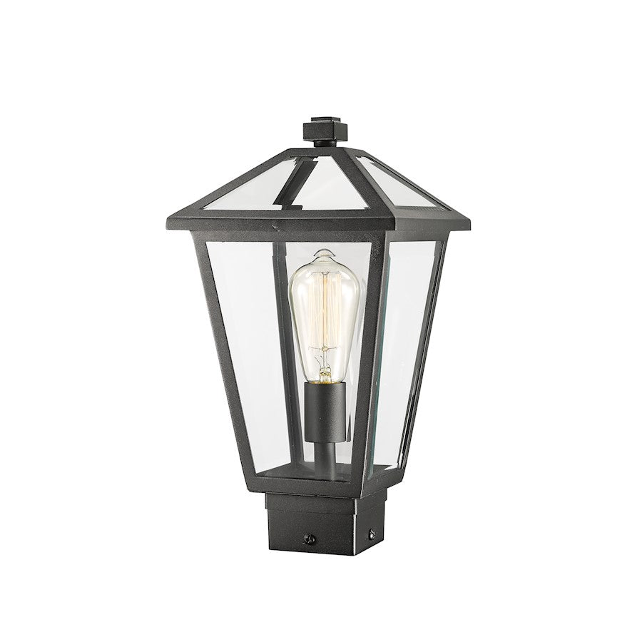 Z-Lite Talbot Outdoor Post Mount Fixture, Black - 579PHMS-BK