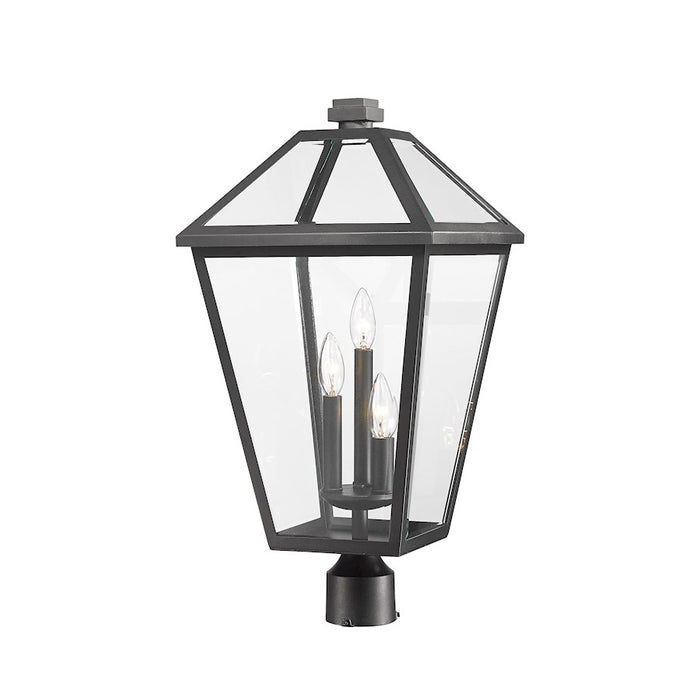 Z-Lite Talbot 3 Light 24" Outdoor Post Mount Fixture, Black - 579PHXLR-BK