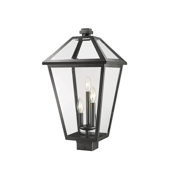Z-Lite Talbot 3 Light 22" Outdoor Post Mount Fixture, Black - 579PHXLS-BK