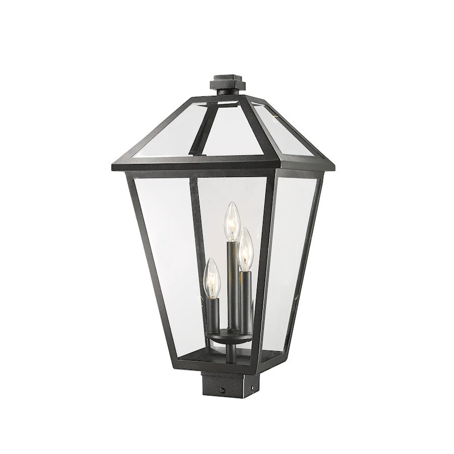 Z-Lite Talbot 3 Light 22" Outdoor Post Mount Fixture, Black - 579PHXLS-BK