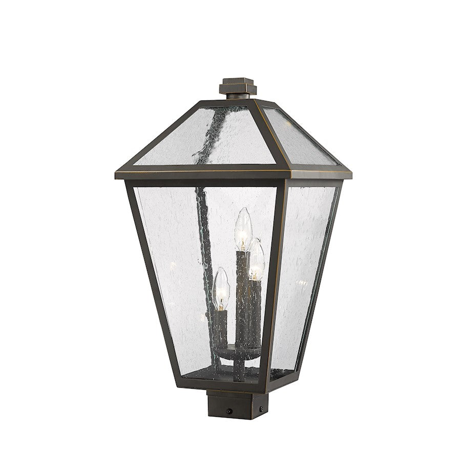 Z-Lite Talbot 3 Light 22" Outdoor Post Mount Fixture, Bronze - 579PHXLS-ORB
