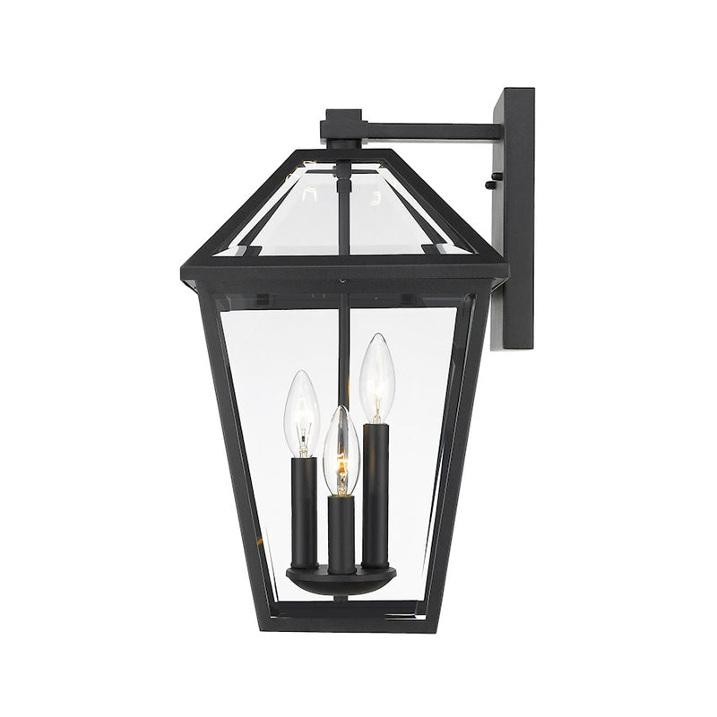 Z-Lite Talbot 3 Light Large Outdoor Wall Sconce, Black