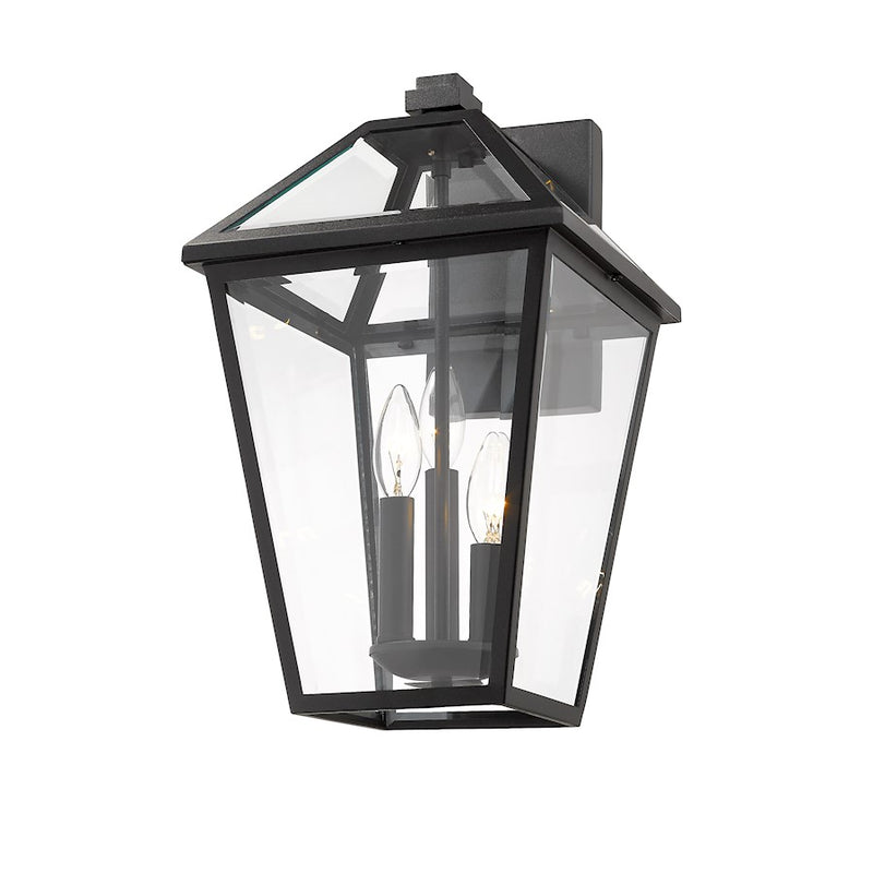 Z-Lite Talbot 3 Light Large Outdoor Wall Sconce, Black