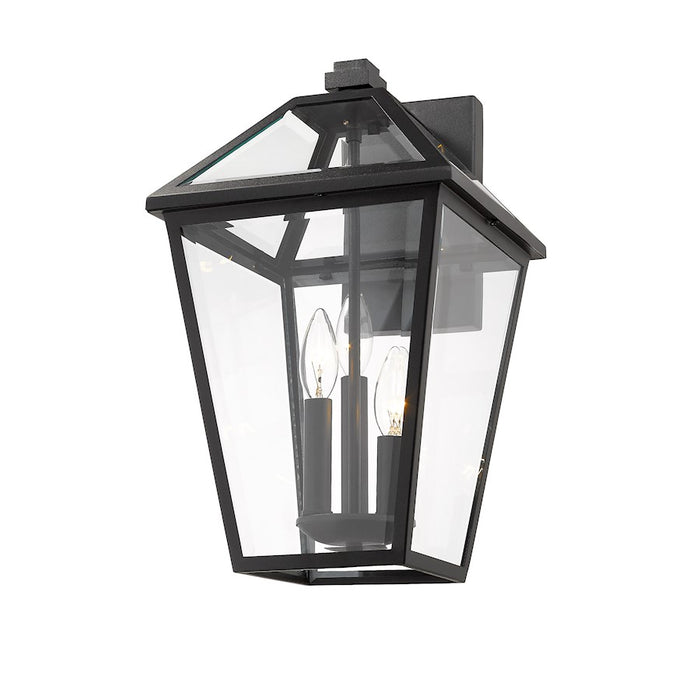 Z-Lite Talbot 3 Light Large Outdoor Wall Sconce, Black