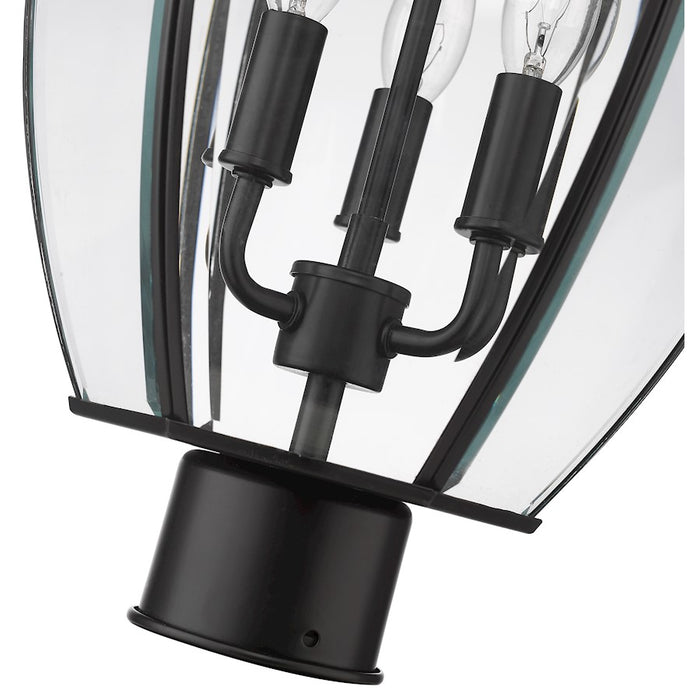 Z-Lite Westover 3 Light 20" Outdoor Post Mount, Black/Beveled