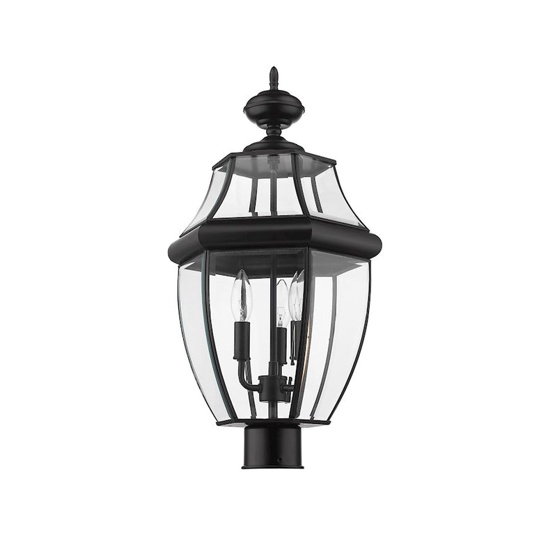 Z-Lite Westover 3 Light 20" Outdoor Post Mount, Black/Beveled