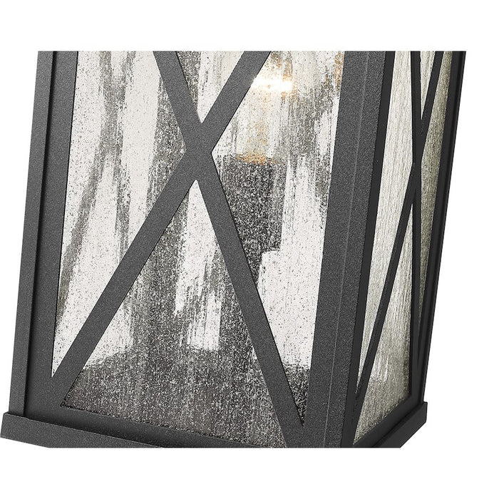 Z-Lite Brookside 1 Light 19" Outdoor Post Mount, Black/Seedy