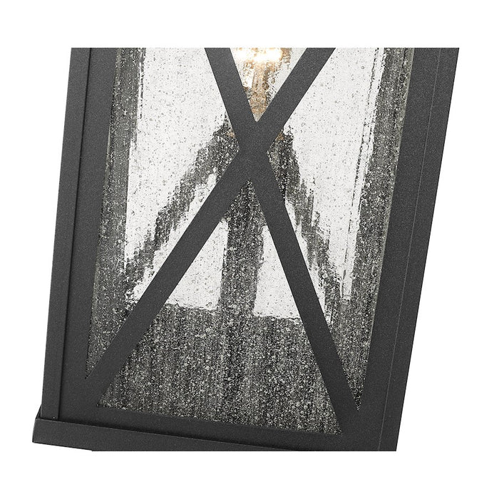 Z-Lite Brookside 1 Light Outdoor Post Mount Fixture, Black/Seedy