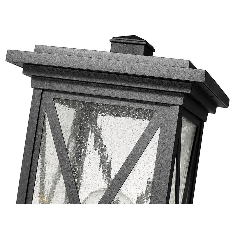 Z-Lite Brookside 1 Light 16" Outdoor Post Mount, Black/Seedy