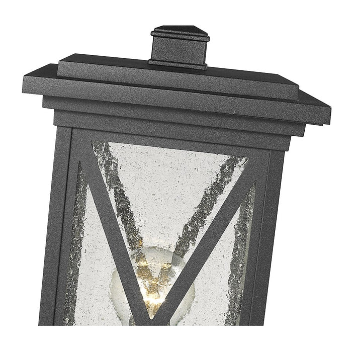 Z-Lite Brookside 1 Light 15" Outdoor Post Mount, Black/Seedy