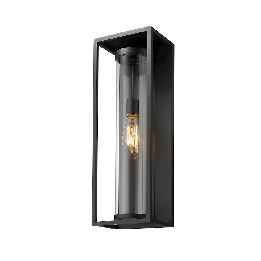 Z-Lite Dunbroch 1 Light 24.25" Outdoor Wall Sconce, Black, Clear - 584B-BK