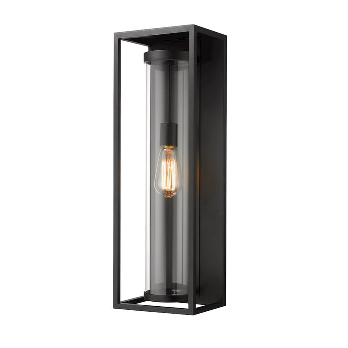 Z-Lite Dunbroch 1 Light 24.25" Outdoor Wall Sconce, Black/Clear