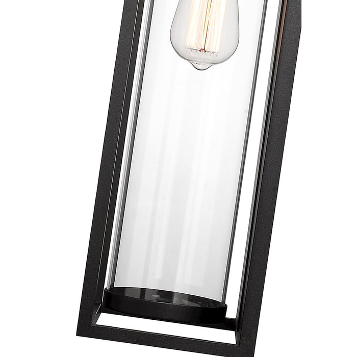 Z-Lite Dunbroch 1 Light 24.25" Outdoor Wall Sconce, Black/Clear