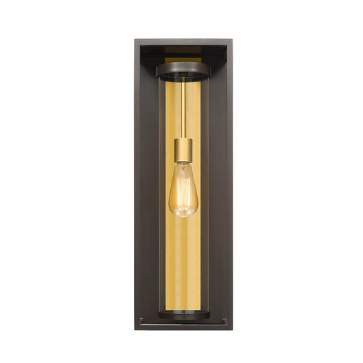 Z-Lite Dunbroch 1 Light 24" Outdoor Sconce, Bronze/Brass/Clear