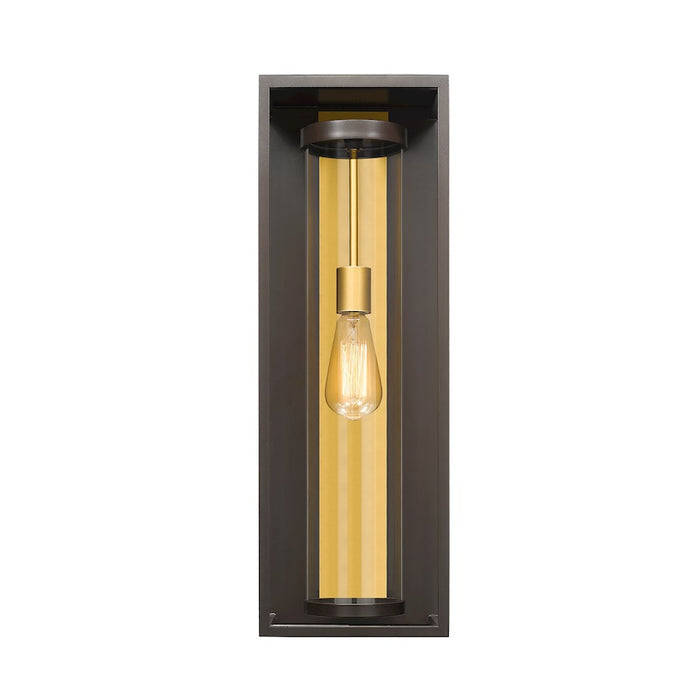 Z-Lite Dunbroch 1 Light 24" Outdoor Sconce, Bronze/Brass/Clear