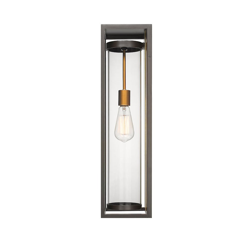 Z-Lite Dunbroch 1 Light 24" Outdoor Sconce, Bronze/Brass/Clear