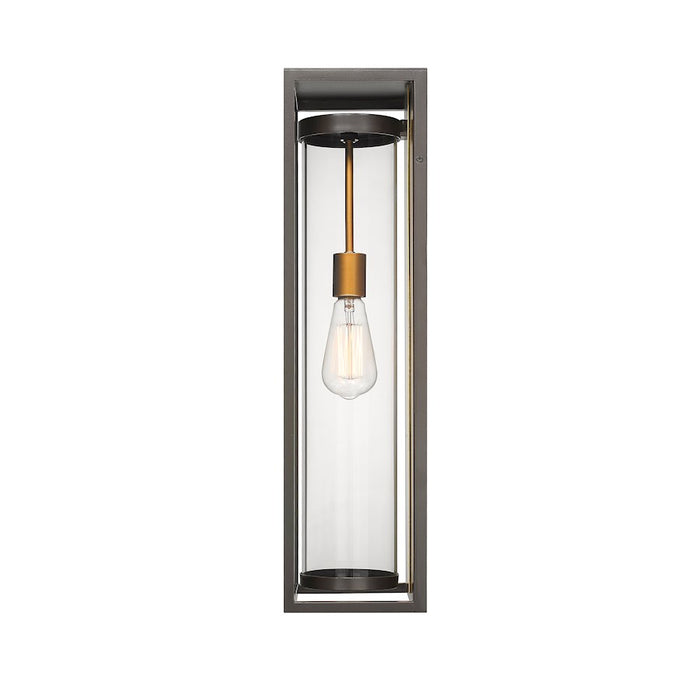 Z-Lite Dunbroch 1 Light 24" Outdoor Sconce, Bronze/Brass/Clear