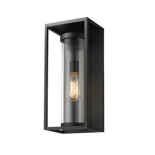 Z-Lite Dunbroch 1 Light 18.25" Outdoor Wall Sconce, Black, Clear - 584M-BK