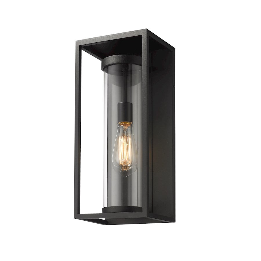 Z-Lite Dunbroch 1 Light 18.25" Outdoor Wall Sconce, Black, Clear - 584M-BK