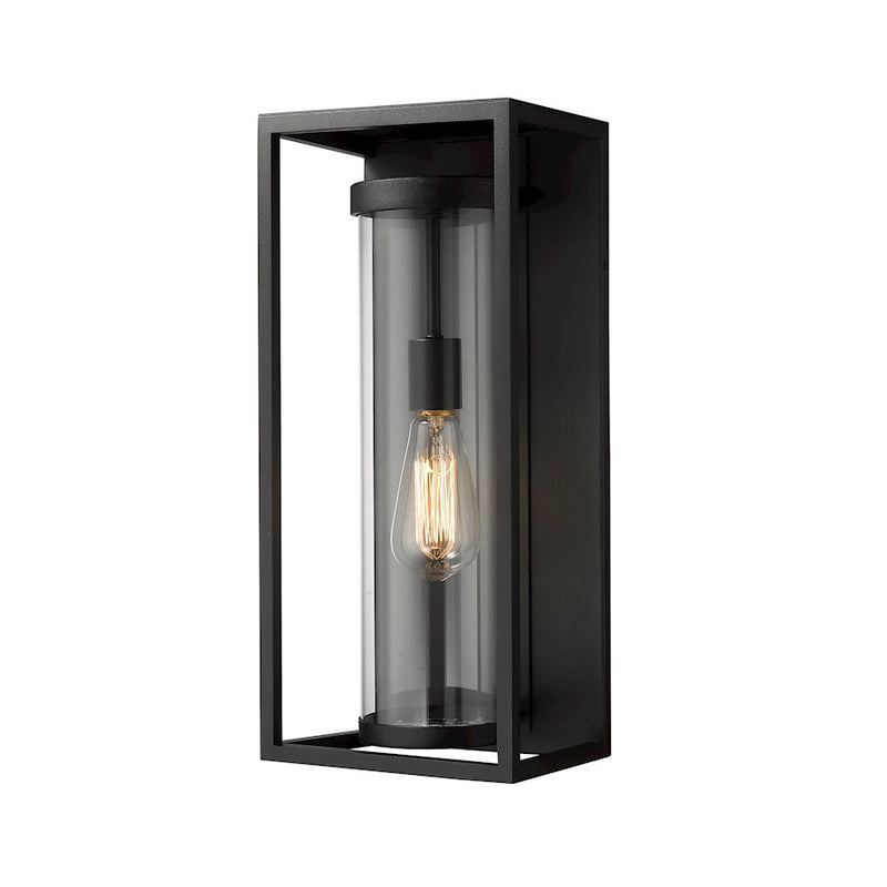 Z-Lite Dunbroch 1 Light 18.25" Outdoor Wall Sconce, Black/Clear