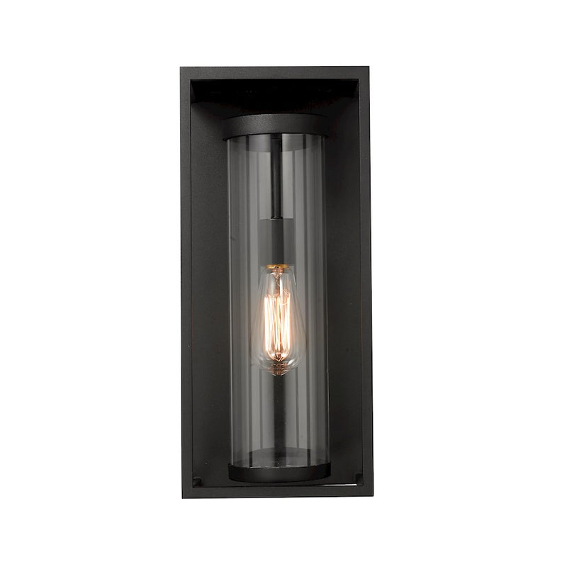 Z-Lite Dunbroch 1 Light 18.25" Outdoor Wall Sconce, Black/Clear