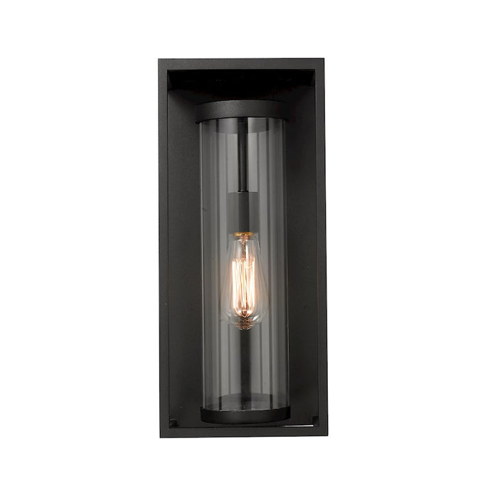 Z-Lite Dunbroch 1 Light 18.25" Outdoor Wall Sconce, Black/Clear