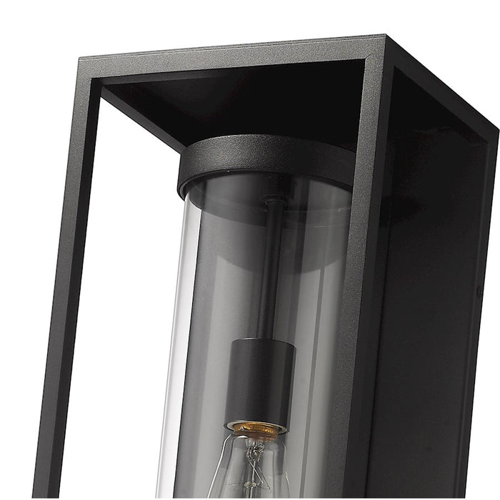 Z-Lite Dunbroch 1 Light 18.25" Outdoor Wall Sconce, Black/Clear
