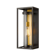 Z-Lite Dunbroch 1 Light 18" Outdoor Sconce, Bronze/Brass, Clear - 584M-DBZ-OBS