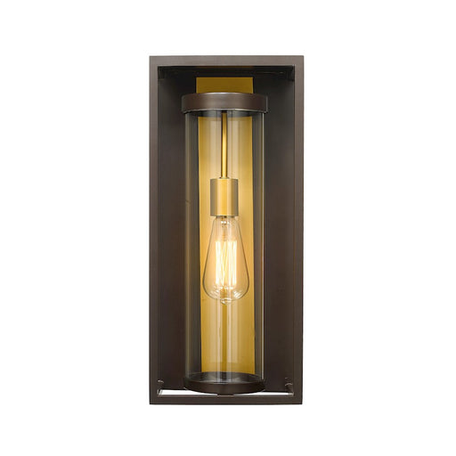 Z-Lite Dunbroch 1 Light 18" Outdoor Sconce, Bronze/Brass/Clear