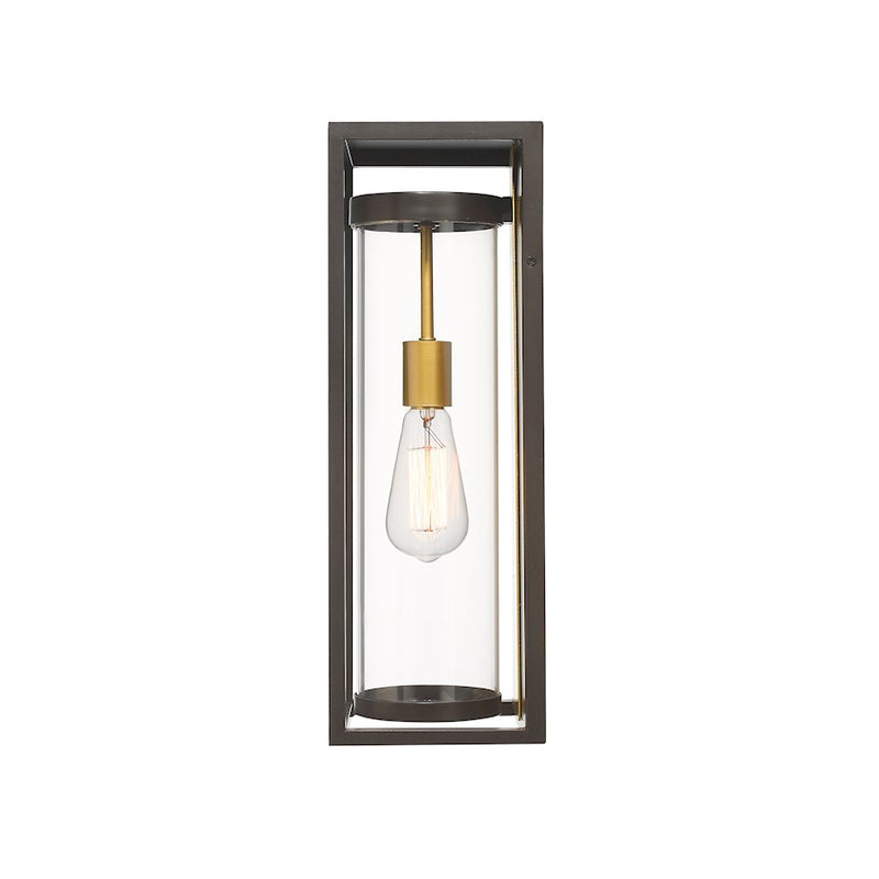 Z-Lite Dunbroch 1 Light 18" Outdoor Sconce, Bronze/Brass/Clear