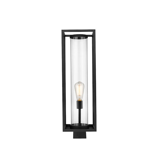 Z-Lite Dunbroch 1 Light 26.25" Outdoor Post Mount, Black/Clear