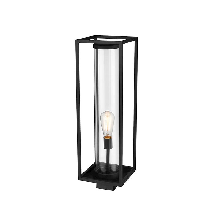 Z-Lite Dunbroch 1 Light 26.25" Outdoor Post Mount, Black/Clear