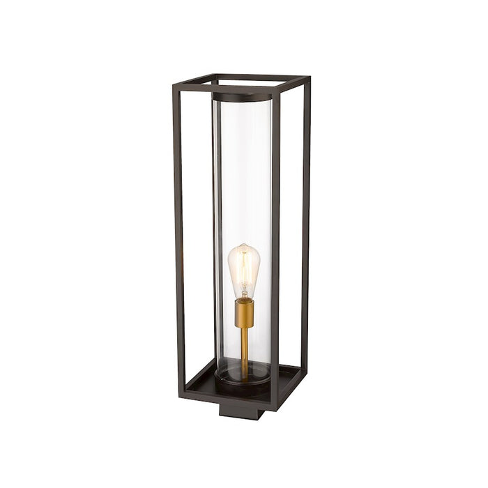 Z-Lite Dunbroch 1 Light 26" Outdoor Post, Bronze/Brass/Clear