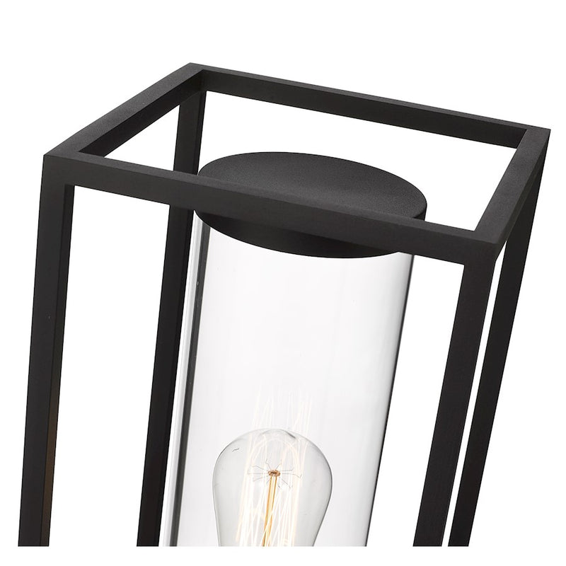 Z-Lite Dunbroch 1 Light 22" Outdoor Post Mount Fixture, Black/Clear