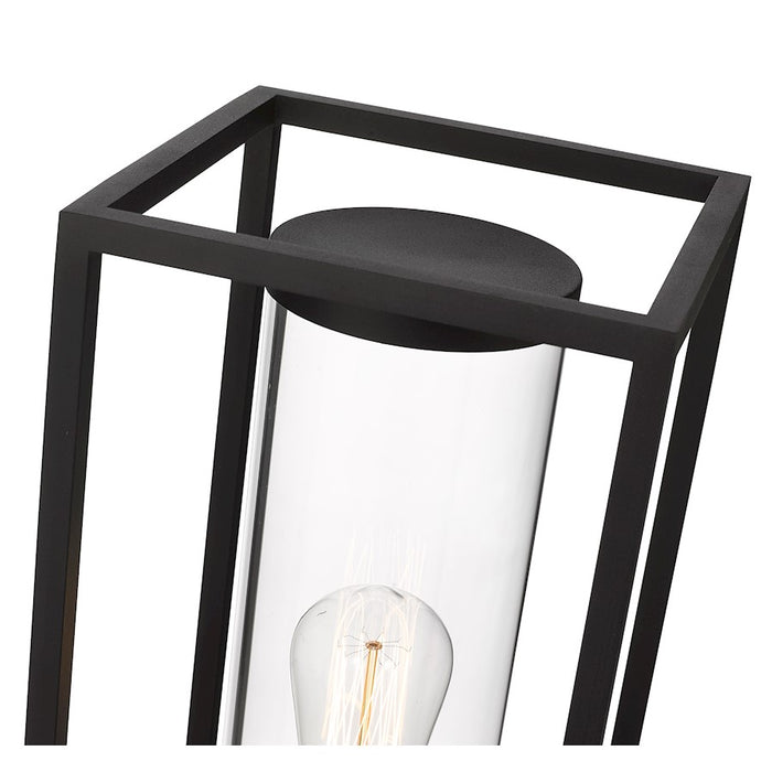 Z-Lite Dunbroch 1 Light 22" Outdoor Post Mount Fixture, Black/Clear